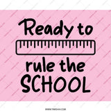 Back to School Mouse Pad, Ready to Rule the School, Pink Desk Accessory, Student Gift, Teacher Present, School Supplies, Office Decor - Tawshia