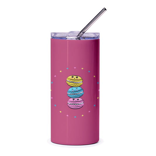 Macaron Tumbler, Cute Tumbler, Kawaii Tumbler, Food Tumbler, Gift for Her, Aesthetic Tumbler, Macaroon Tumbler, Tumbler with Straw - Tawshia