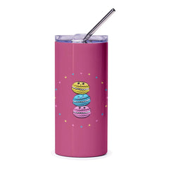 Macaron Tumbler, Cute Tumbler, Kawaii Tumbler, Food Tumbler, Gift for Her, Aesthetic Tumbler, Macaroon Tumbler, Tumbler with Straw - Tawshia