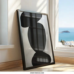 Abstract Shapes Wall Art, Modern Art Print, Black and White Art, Minimalist Decor, Contemporary Art, Home Decor Gift, Wall Decor - Tawshia