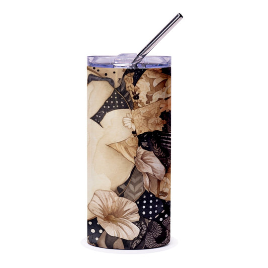 Floral Tumbler, Patchwork Tumbler, Flower Tumbler, Unique Tumbler, Abstract Tumbler, Artsy Tumbler, Artistic Tumbler, Stylish Tumbler - Tawshia