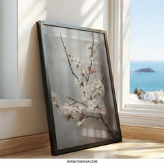 Cherry Blossom Wall Art, Floral Wall Decor, Japanese Art Print, Botanical Wall Hanging, Spring Decor, Minimalist Art, Nature Wall Decor - Tawshia