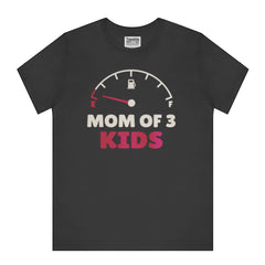 Funny Mom of 3 Kids Fuel Gauge Graphic T-shirt product