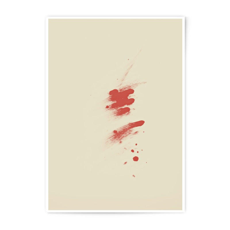 Abstract Brush Strokes Photographic Print, Red Ink Splatter Art, Modern Wall Decor, Minimalist Art Print, Fine Art Print - Tawshia