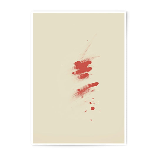 Abstract Brush Strokes Photographic Print, Red Ink Splatter Art, Modern Wall Decor, Minimalist Art Print, Fine Art Print - Tawshia