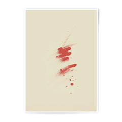 Abstract Brush Strokes Photographic Print, Red Ink Splatter Art, Modern Wall Decor, Minimalist Art Print, Fine Art Print - Tawshia