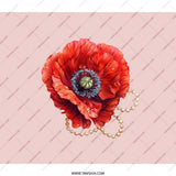 Red Poppy Backpack, Floral Art Knapsack, Elegant Flower Rucksack, Unique Gift for Her, Stylish Travel Bag, Fashion Backpack - Tawshia