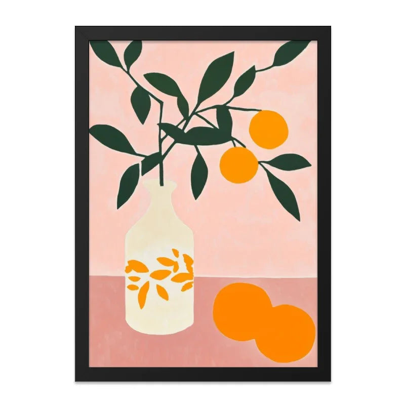 Orange Wall Art, Botanical Art Print, Still Life Art, Modern Wall Decor, Citrus Art, Kitchen Wall Art, Minimalist Print - Tawshia