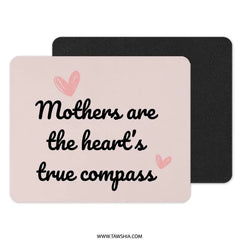 Mother's Day Gift, Heart Compass Mouse Pad, Cute Office Decor, Mom Birthday Present, Pink Desk Accessory, Mothers Day Mousepad - Tawshia