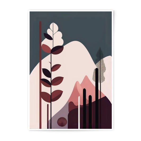 Minimalist Mountain Photographic Print, Abstract Landscape Art, Modern Nature Wall Decor, Geometric Art Print - Tawshia