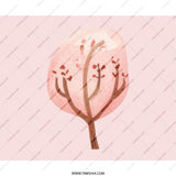Pink Blossom Tree Mouse Pad, Watercolor Tree Art, Botanical Desk Decor, Aesthetic Office Gift, Pink Mousepad, Unique Mouse Pad - Tawshia
