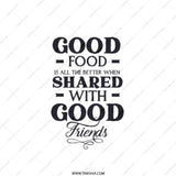 Foodie Pocket Mirror, Good Food Good Friends Quote, Compact Mirror for Food Lovers, Gift for Friends, Shared Meals Mirror - Tawshia