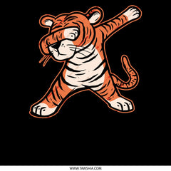 Playful Tiger Design on Black T-shirt product