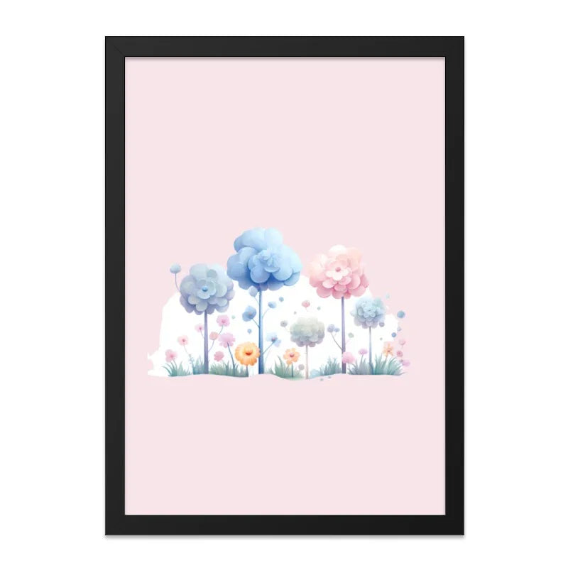 Floral Garden Wall Art, Pastel Flower Print, Dreamy Landscape Art, Nursery Decor, Home Decor, Whimsical Art Print (139 characters) - Tawshia