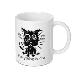 Everything is Fine Cat Design Coffee Mug product