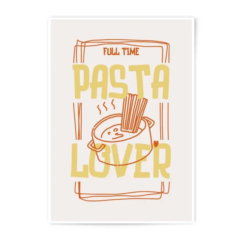 Pasta Lover Photographic Print, Foodie Wall Art, Kitchen Decor, Noodle Art Print, Pasta Art, Funny Food Print, Pasta Poster - Tawshia