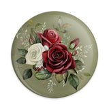Red and White Rose Pinback Button, Floral Pin, Botanical Badge, Garden Flower Button, Romantic Gift, Flower Lover Accessory - Tawshia