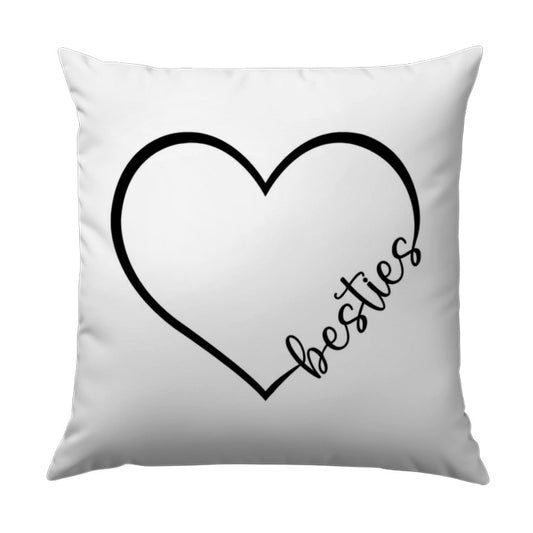 Besties Heart Pillow, Best Friend Gift, Friendship Pillow, Cute Pillow, Home Decor, Gift for Her, Unique Pillow, Stylish Cushion - Tawshia