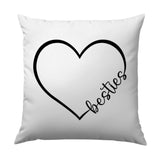 Besties Heart Pillow, Best Friend Gift, Friendship Pillow, Cute Pillow, Home Decor, Gift for Her, Unique Pillow, Stylish Cushion - Tawshia