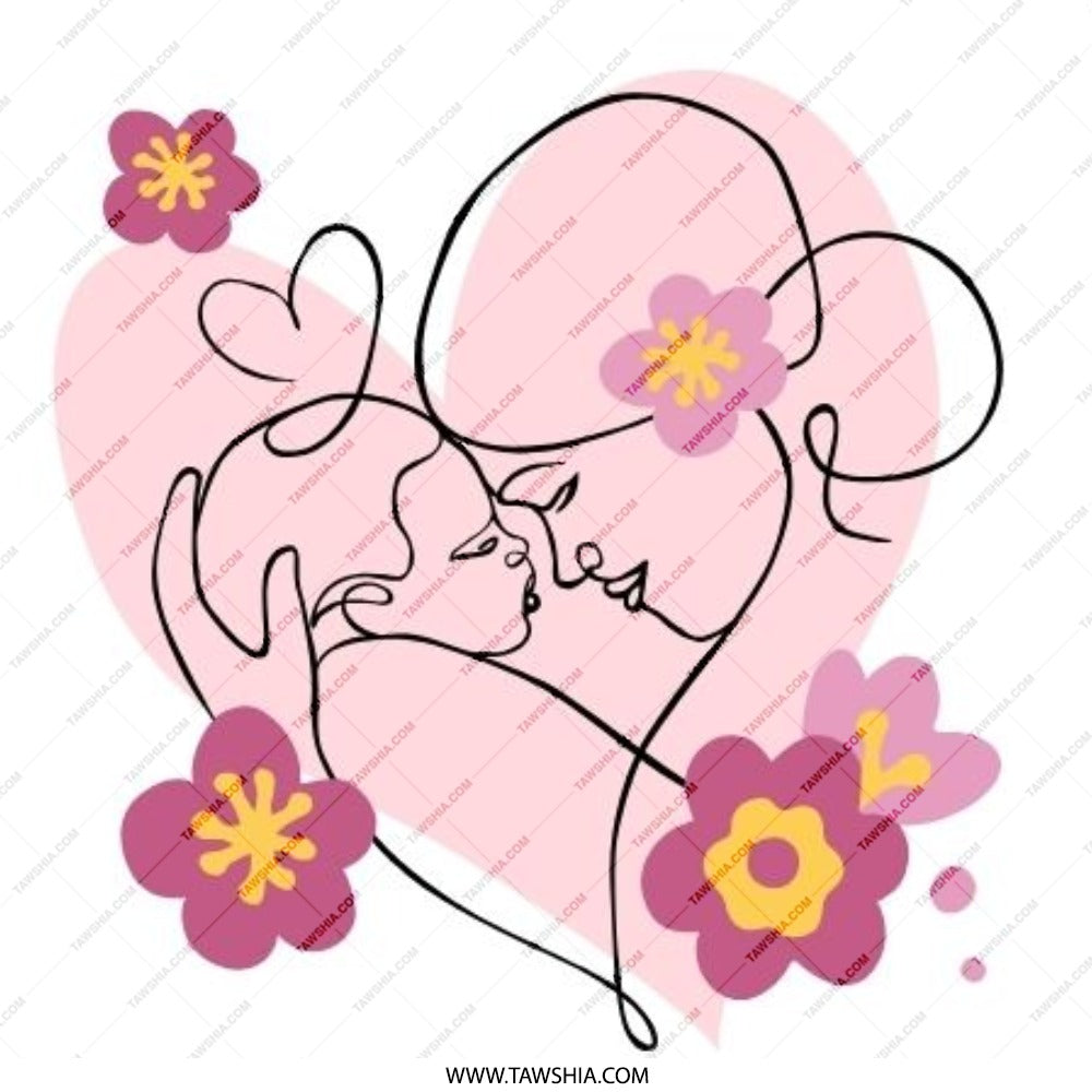Mother and Child Pinback Button, Line Art Pin, Floral Design Pin, New Mom Gift, Minimalist Art Pin, Cute Button, Trendy Pinback Button - Tawshia