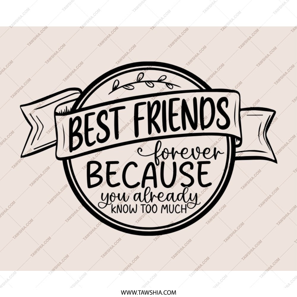 Best Friends Forever Mouse Pad, Funny Friendship Quote Gift, Unique Office Desk Accessory, Sarcastic Bestie Present - Tawshia