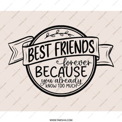 Best Friends Forever Mouse Pad, Funny Friendship Quote Gift, Unique Office Desk Accessory, Sarcastic Bestie Present - Tawshia