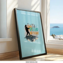 I'd Rather Be Fishing Framed Art, Fisherman Wall Decor, Fishing Lover Gift, Lake House Art, Blue Home Decor, Framed Print, Hobby Wall Art - Tawshia