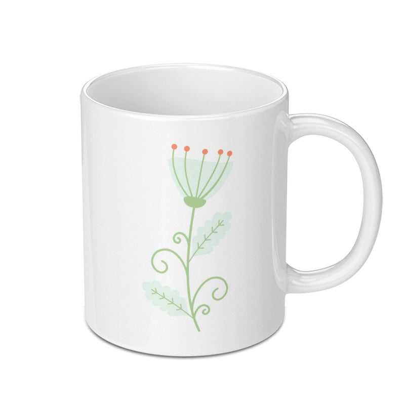 Floral Mug, Dandelion Mug, Botanical Mug, Flower Mug, Cute Mug, Coffee Mug, Tea Cup, Nature Mug, Plant Lover Gift, Unique Mug, Gift for Her - Tawshia
