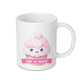 Cute Cupcake Mug, Life is Sweet, Kawaii Cupcake, Gift for Baker, Coffee Mug, Tea Mug, Food Lover Gift, Dessert Mug, Sweet Treat, Mug - Tawshia