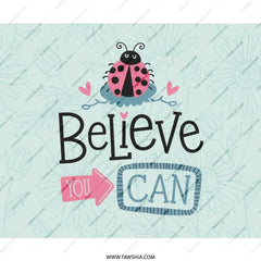 Believe You Can Mouse Pad, Ladybug Mousepad, Inspirational Quote Desk Decor, Motivational Office Gift, Cute Floral Mouse Pad - Tawshia