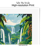 Amazon Rainforest Photographic Print, Waterfall Art, Jungle Scene, Tropical Decor, Nature Photography, Lush Greenery, Wall Art - Tawshia