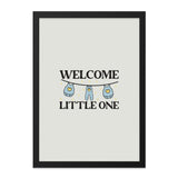 Welcome Little One Wall Art, Nursery Decor, Baby Shower Gift, New Baby Gift, Baby Clothesline Art, Baby Room Wall Decor - Tawshia