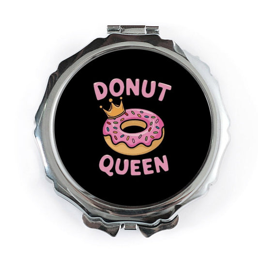 Donut Queen Pocket Mirror, Cute Foodie Accessory, Sweet Treat Gift Idea, Fun Compact Mirror, Girl Power Mirror, Novelty Donut Theme - Tawshia