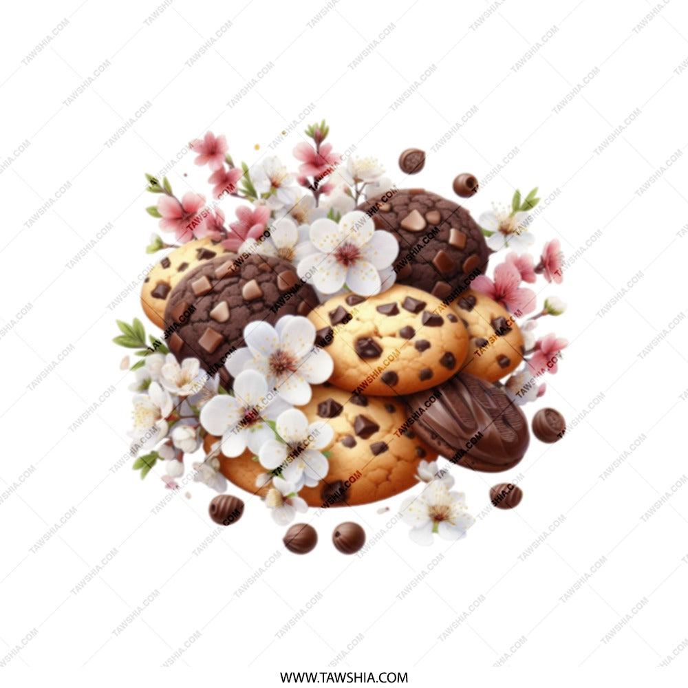 Cookies and Flowers Tote Bag, Cute Foodie Gift, Pastry Lover Present, Floral Cookie Design, Everyday Bag, Springtime Accessory - Tawshia