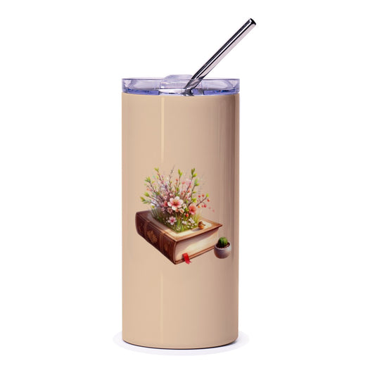 Book Lover Tumbler, Floral Book Tumbler, Reader Gift, Unique Tumbler, Bookish Gifts, Teacher Tumbler, Coffee Tumbler, Flower Tumbler - Tawshia
