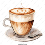 Latte Art Mug, Coffee Lover Gift, Watercolor Mug, Heart Coffee Mug, Beverage Mug, Drinkware, Coffee Cup, Unique Mug Design - Tawshia
