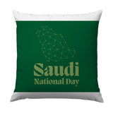 Saudi National Day Pillow, Kingdom Map Art, Celebration Throw Pillow, Green Decor, Saudi Arabia Gift, National Day Decor Pillow - Tawshia