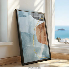 Abstract Wall Art, Geometric Wall Decor, Modern Art Print, Contemporary Art, Gold Accent Wall Art, Unique Wall Hanging, Home Decor Wall Art - Tawshia