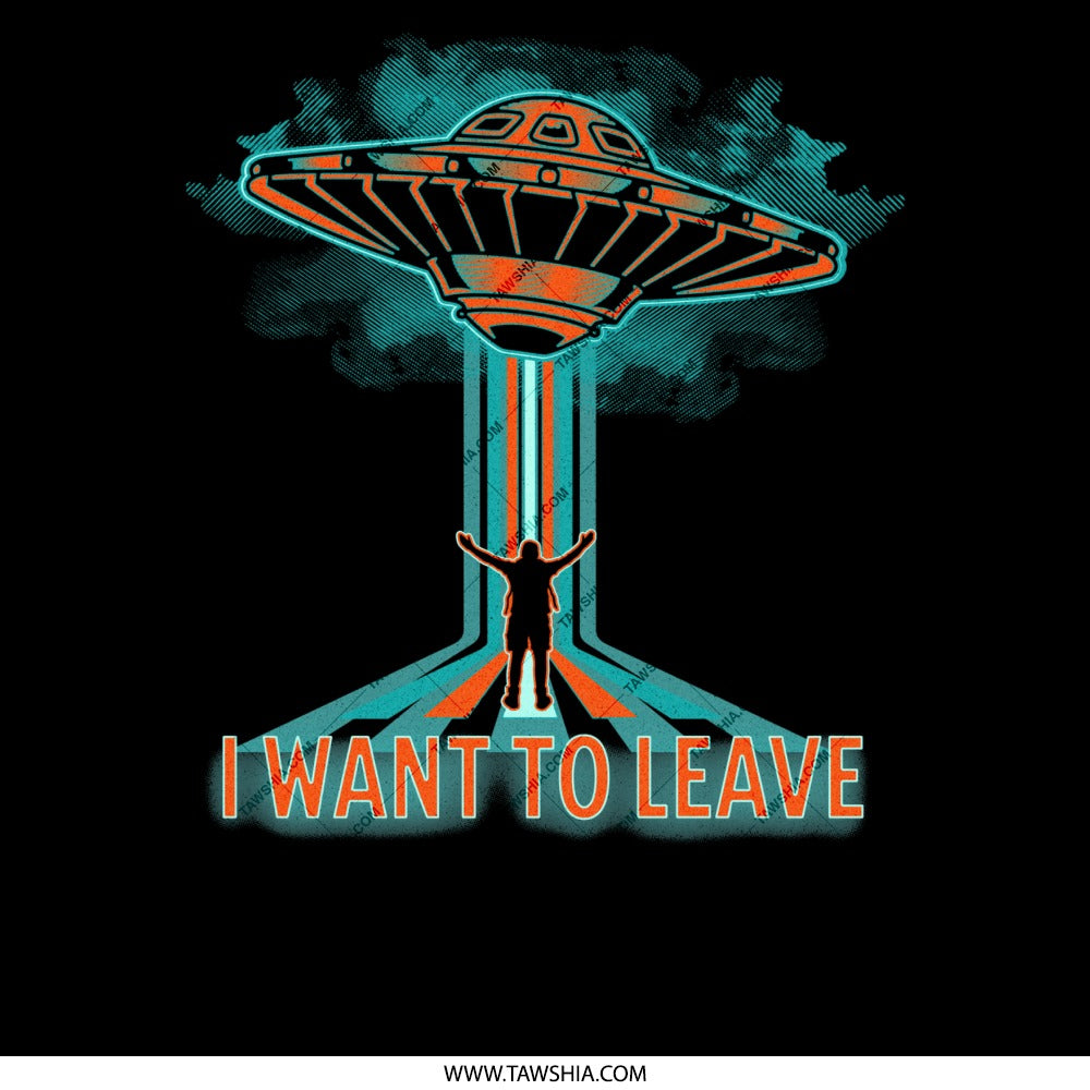 I Want To Leave UFO Alien Abduction Illustration product type