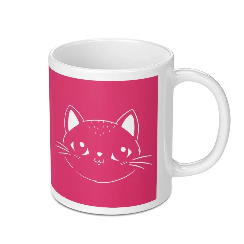 Adorable Cat Print Pink Mug for Cat Lovers product type