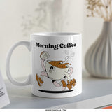 Morning Coffee Mug, Running Coffee Cup, Funny Coffee Mug, Novelty Coffee Mug, Office Mug, Gift Mug, Cartoon Mug - Tawshia