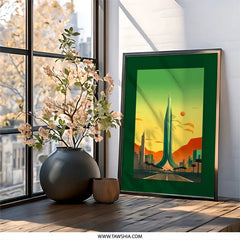 Futuristic City Wall Art, Retro Cityscape Print, Modern Building Art, Sci Fi Landscape, Urban Decor, Home Office Art, Living Room Art - Tawshia