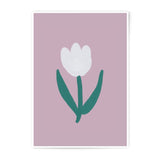 White Tulip Photographic Print, Flower Wall Art, Floral Home Decor, Minimalist Art Print, Pastel Pink, Botanical Art, Plant Art - Tawshia