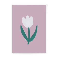 White Tulip Photographic Print, Flower Wall Art, Floral Home Decor, Minimalist Art Print, Pastel Pink, Botanical Art, Plant Art - Tawshia