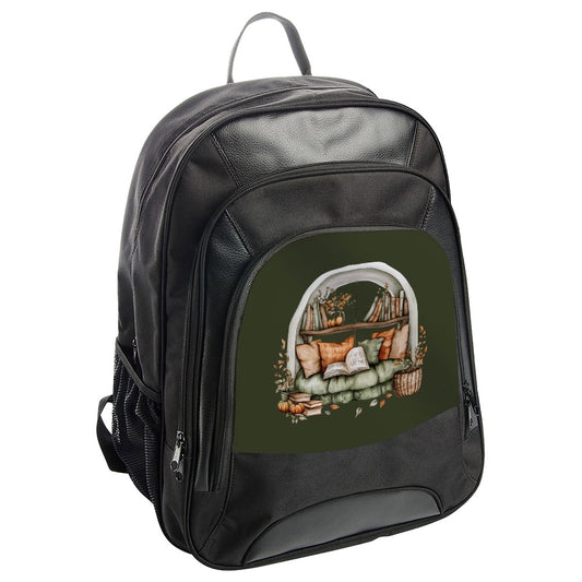 Cozy Reading Nook Backpack, Bookworm Backpack, Autumn Scene Backpack, Book Lover Gift, Fall Decor Backpack, Unique Backpack, College - Tawshia