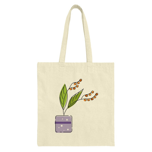 Floral Tote Bag, Botanical Print Tote Bag, Aesthetic Tote Bag, Cute Plant Bag, Everyday Bag, Canvas Tote Bag, Eco Friendly Tote Bag - Tawshia