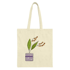 Floral Tote Bag, Botanical Print Tote Bag, Aesthetic Tote Bag, Cute Plant Bag, Everyday Bag, Canvas Tote Bag, Eco Friendly Tote Bag - Tawshia