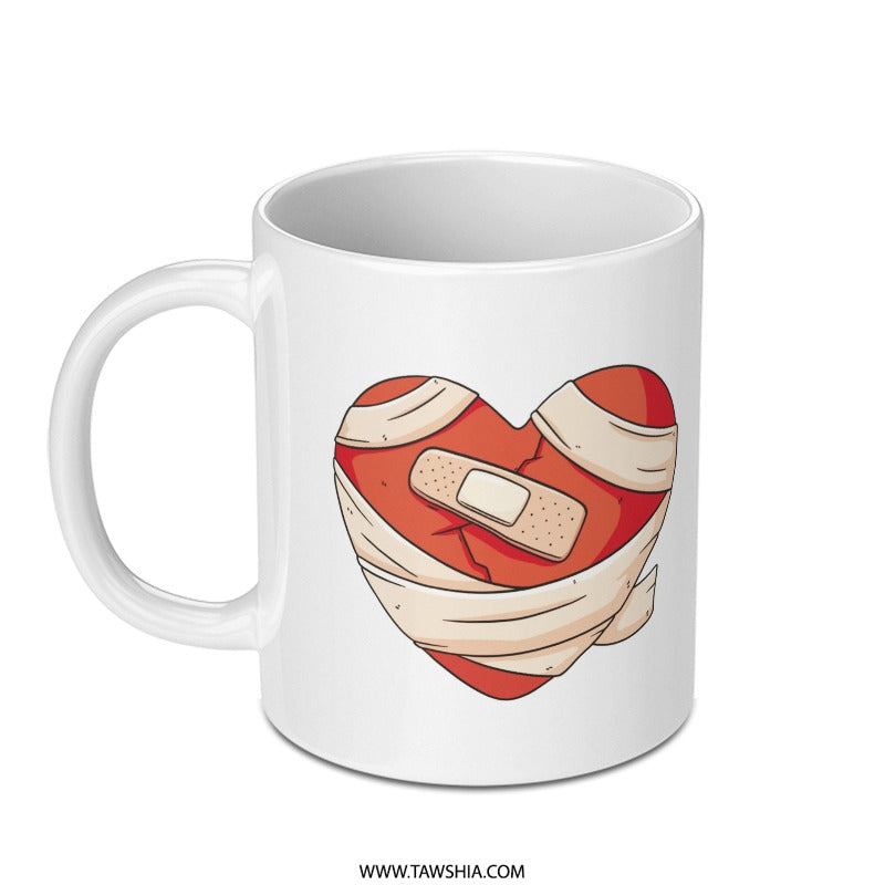 Heart with Bandage Design Coffee Mug product type