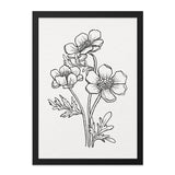 Anemone Wall Art, Floral Line Art, Minimalist Flower Drawing, Botanical Print, Black and White Wall Decor, Modern Home Decor - Tawshia