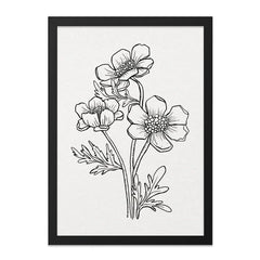 Anemone Wall Art, Floral Line Art, Minimalist Flower Drawing, Botanical Print, Black and White Wall Decor, Modern Home Decor - Tawshia